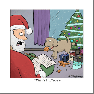 Dog on Naughty List Posters and Art